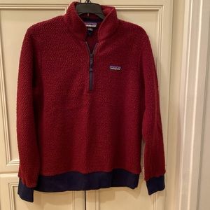 Patagonia Women's Woolyester Fleece Pullover Quarter Zip Size Medium Red Maroon